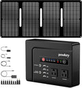 powkey 200W Portable Power Bank with Solar Panel 40W, 146Wh Power Bank with AC Outlet, High Eifficiency Waterproof Solar Panel Kit with Battery Bank for Outdoor Camping Home Backup