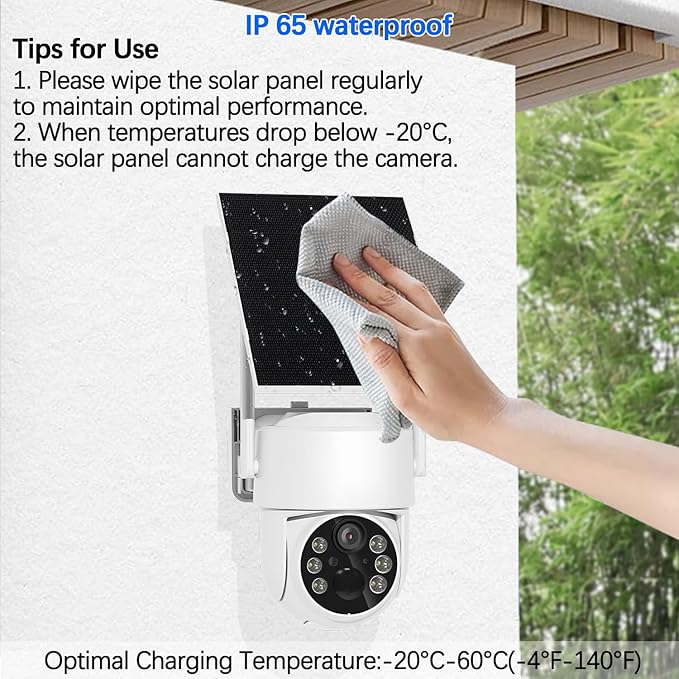 4W Solar Panels for Smart Security Camera, 2-Pack Solar Panels with Micro USB & USB-C Port for DC 5V Outdoor Rechargeable Battery Camera, IP65 Waterproof, 360° Adjustable Security Mount, White