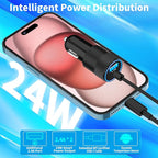 【Apple MFi Certified】iPhone 17 Car Charger, Caiinei 4.8A USB Car Power Cigarette Lighter Adapter USB-C Carplay Fast Charger + 6FT Type-C Cord for iPhone 17/17 Air/17 Pro Max/16/15/Galaxy S25/S24/Pixel