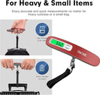 BAGAIL Digital Luggage Scale, 110lbs Hanging Baggage Scale with Backlit LCD Display, Portable Suitcase Weighing Scale, Travel Luggage Weight Scale with Hook, Strong Straps for Travelers