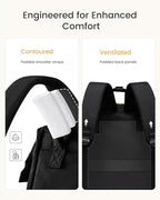 LOVEVOOK Laptop Backpack for Women with Giant Tumbler Holder Pocket,18 inch Waterproof Travel Backpack Purse Computer Laptop Bag,Professional Work College Nurse Teacher Backpack Casual Daypack,Black