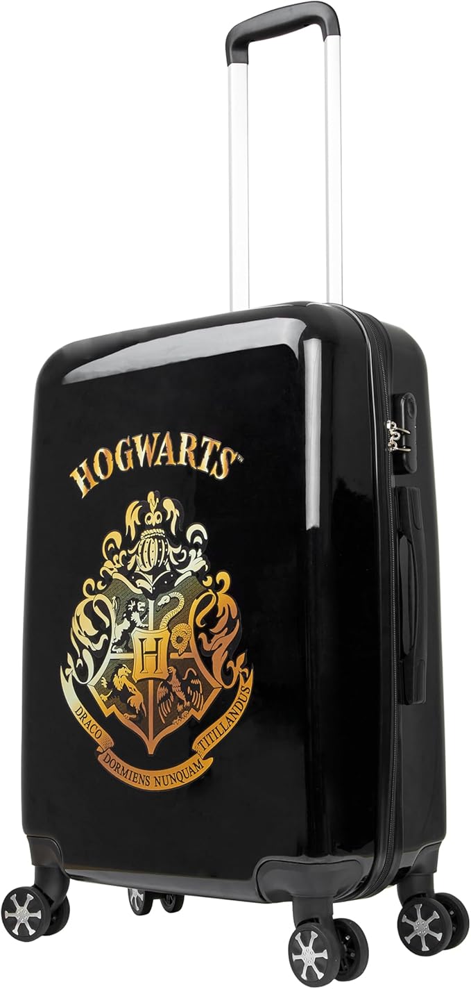 Harry Potter Suitcase for Kids Teens Hogwarts Hard Shell Luggage Rolling Suitcase 4 Wheels Travel Essentials Vacations Trips (M/L26”xW16.5”, 60L, Black)