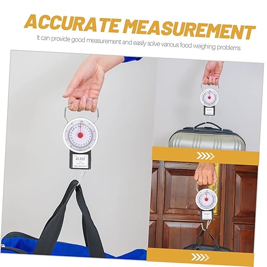 TOYANDONA Portable Manual Hanging Scale with Non-Slip Big Handle Lightweight Travel Luggage Weight Scale with Accurate Sensor for Bags and Suitcases Compact 7.48In Size