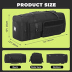 100L Sports Duffle Bag – 32" Large Gear Bag for Men & Youth, Baseball, Soccer & Track Equipment, Heavy Duty Travel Weekender & Flight Duffel with Large Side Pockets (Black)