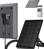 6W Ring Solar Charger for Video Doorbell 3/4, Adjustable Solar Panel Mount for Ring Doorbell Plus/Pro(2023), Weatherproof Continuous Power Supply for Home Security Doorbells