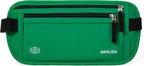 Money Belt - Slim Passport Holder RFID Blocking Travel Wallet Undercover Fanny Packs for Men Women - Green