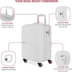 SwissGear 7366 Signature Hardside Expandable Luggage with Spinner Wheels, TSA Lock, Cup-Holder, White, 2-Piece Set (19/27)