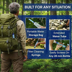 Personal Water Filter - Emergency Water Filter Straw, Portable Water Filtration System - 400 Gallon Capacity for Camping, Hiking, Backpacking & Travel - Includes 480ML Reservoir & Tube (2)