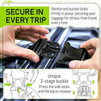 Untethered Ultimate Travel Set: 4 Premium Luggage Straps and 4 Silicone Tags - Secure & Identify Your Bags with Ease (Black + Tags)