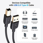 Cable Matters Short USB Printer Cable - 3ft, USB A to B Cable, Compatible with Printer, External Hard Drive, Audio Interface, Scanner, MIDI Controller, MIDI Keyboard, Black