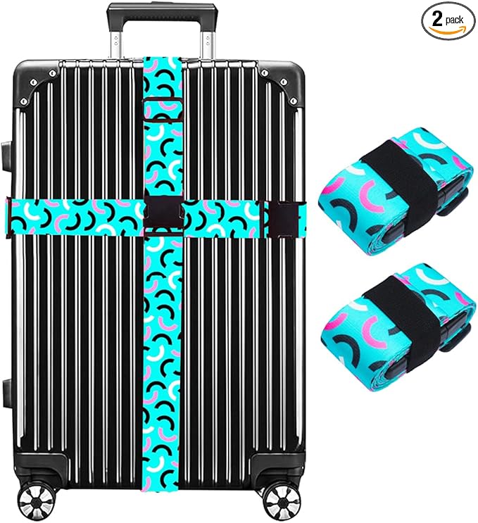 Luggage Straps for Suitcases TSA Approved Easy Pack Organized Suitcase Strap, Luggage Strap, Luggage Belt Strap, Bag Straps for Luggage. Buckle Straps Travel Accessories (Turqoise)