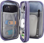 Electronic Organizer Travel Cable Accessories Bag, Electronic Organizer Case, Electronic Accessories Organizer Bag for Power Bank, Charging Cords, Chargers, Mouse, USB Cable, Earphones (Purple)