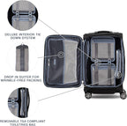 Travelpro Platinum Elite Softside Expandable Carry on Luggage, 8 Wheel Spinner Suitcase, USB Port, Suiter, Men and Women, Shadow Black, Carry On 21-Inch