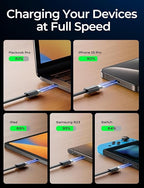 LISEN USB C to USB C Cable for iPhone 16 Charger Cord 240W Type C Charger Fast Charging Cord USB C Cable for iPhone 16e 15 17X iPad MacBook Air Pro Samsung Z Fold 7 Switch 2, 3.3ft+6.6ft/2 Pack/Black