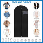 Dntorx 1 Pack Garment Bags with Clear Window, 60" Clothes Covers with Zipper, Transparent Hanging Suit & Coat Covers for Closet Storage, Jackets, Dresses, Windbreakers