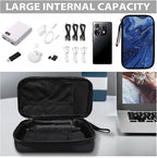 Marble Electronics Case Portable Electronic Accessories Carry Case Tech Pouch for Cable Cord Charger Phone Earphone Power Bank SD Card Travel Use