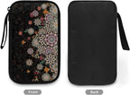 Boho Flower Print Electronic Organizer Travel Universal Accessories Storage Bag Portable for Hard Drives, Cables, Memory Sticks, Charger, Phone, USB, SD Cards