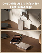 MOMAX Ultra-Slim 10000mAh Portable Power Bank with Built-in USB-C Cable, PD 30W Fast Charging Battery Pack for iPhone 17/16/15, iPhone air, Galaxy, Pixel (No Wireless,No Lightning)