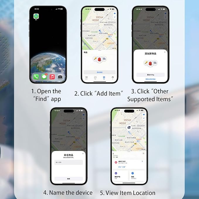 GPS Tracker for Vehicles No Subscription, Hidden Tracker Device for Vehicles, Mini Car Tracker Tag Work with Find My (iOS Only), Tracking Device for Kids, Key, Pet (1)