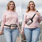 Packism Clear Fanny Pack for Women Stadium Approved - Quilted Clear Belt Bag, Adjustable Strap Fits 35-51 Inches, Transparent Waist Bag for Sports Concerts Festivals, Black