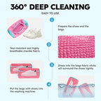 Shoe Washing Machine Bag: Shoe Washing Bag Keeps Clean - Reusable Laundry Shoe Bag for Sneaker Tennis Shoes Unstain Cleaner Kit(Pink 2 Pcs)