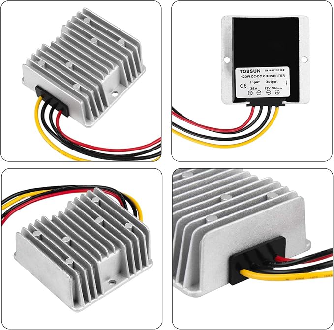 HOMELYLIFE DC Voltage Converter 36V Step Down to 12V 10A 120W Waterproof Voltage Regulator for Golf Cart LED Strip Light Power Supply Transformer