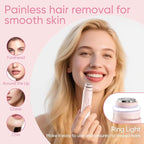Facial Hair Remover & Eyebrow Trimmer - 2 in 1 Eyebrow & Face Shaver for Women - Rechargeable Face Razors for Women with Built-in LED Lights - Painless Hair Removal for Flawless Skin & Makeup