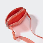 Pander Everywhere Belt Bag for Women, 5 Zipper Pockets Nylon Crossbody Fanny Pack Purse (Dark Salmon).