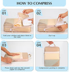 PFEYRPK Lightweight Compression Packing Cubes for Suitcases, Compressible Expandable Travel Packing Organizer with Clear Toiletries and Backpack Bag, Travel Essentials for Carry on Luggage 7 Set