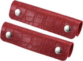 PATIKIL Luggage Handle Wrap, 2 Pack Irregular Pattern PU Handbag Grip Cover Protector Identifier with Clasp for Suitcase Grocery Shopping Bag, Red