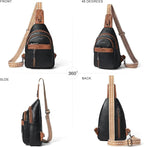 LATMAP 7L Sling Bag For Women Men Backpack Fanny Pack Crossbody Chest Travel Shoulder Belt Bags Purse Handbag PU Leather