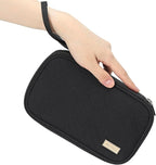 NISHEL Travel Cord Organizer Case, Double Layers Tech Electronic Bag, Essentials for Charger, Cable, Phone, Flash drive, Medium, Black