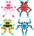 Transformable Fidget Spinner Toys for Kids and Adults,4 Pcs Sensory Toy for Boys Girl ADHD Stress Relief Toys,Fingertip Gyros Travel Toy Party Favors for Teens Birthdays Gifts Easter Present