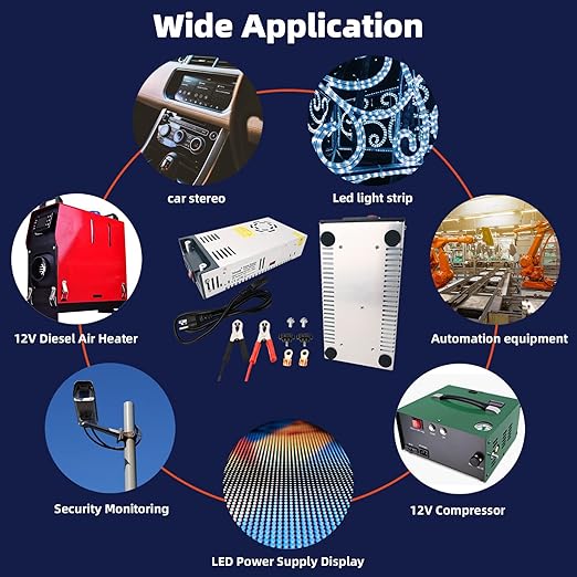 New Version Converter, 110V AC to 12V DC Converter Power Supply 12V 600W 50A DC Switch Transformer for RV,Pump,LED Strip, LCD Monitor
