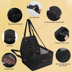 Dog Car Seat Foldable Dog Car Booster Seat Waterproof Breathable Oxford Travel Bag for Small to Medium Dogs, Puppies, and Pets-Pure Black