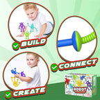 Baby Bath Toys Suction Toy: No Hole Bath Toy for Toddlers - Robot Fidget Suction Cup Toys - Window Building Sensory Toy for Boys Girls Travel Gifts - Travel Essential Road Trip Activities for Kids
