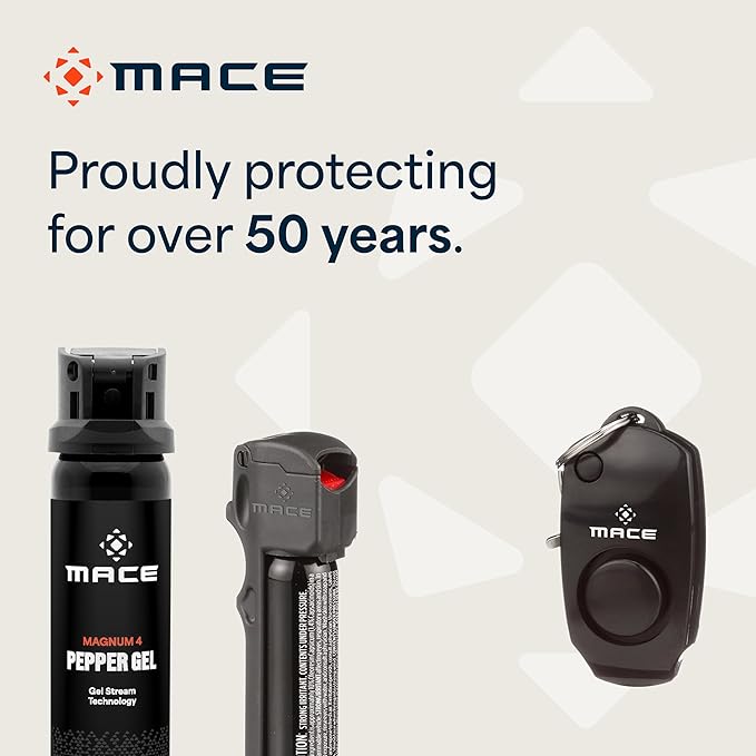 Mace Personal Safety Alarm - Loud 130db Siren, Built in Emergency Whistle, Easy On/Off Push Button Activation, Batteries Included, Personal Alarm for Women & Men - Black