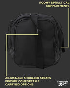 Reebok Duffle Bag - Lightweight Unisex Carry On Gym Bag - Travel and Sports Duffel Bags for Men and Women, Cade - Black/White