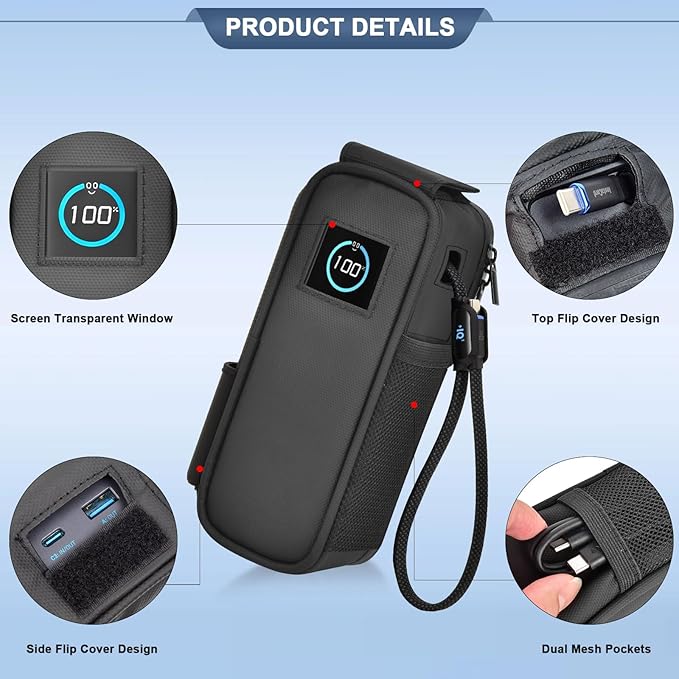 Case Compatible with Anker Laptop Power Bank 25,000mAh, Travel Carrying Holder for Portable Charger with Triple 100W USB-C Ports &Cables for Business Air Travel /Camping /Adventure Sports (Bag Only)