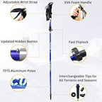 Covacure Trekking Poles Collapsible Hiking Poles - 2 Pack Aluminum Alloy 7075 Trekking Sticks with Quick Lock System, Telescopic, Collapsible for Hiking, Camping