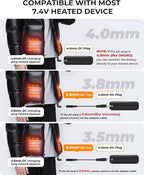 7.4V 18400mAh Heated Vest Battery Pack, Portable Battery Pack for Heated Vest Compatible with ORORO, Power Bank for Heat Jacket for Sevdiea, for Topdot, for Wulcea(No 5V/12V)