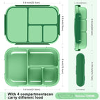 Amathley Lunch Box Kids,Bento Box Adult,Leakproof Lunch Containers for Adults/Kids/Toddler,1200ML-4 Compartments bento Lunch box with Utensil,Microwave & Dishwasher & Freezer Safe (Cyan)