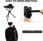 OUTSKIRT Folding Tripod Stools Portable Camping Stools 2 Pack Extra Tall for Adults Tall Lightweight Camping Stool Tripod Chairs for Fishing Hiking Backpacking