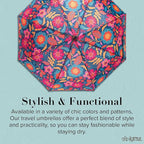 Karma, Travel Umbrella Compact Folding Umbrellas Lighweight Auto Open Close for Women Parasol, Houndstooth