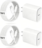 Phone 17 16 15 Pro Charger Fast Charging, 20W USB C Fast Charger Block with 10FT Long Type C Chargers Fast Charging Cable Cord for Phone 17/17 Pro/17 Pro Max/Air/16 Pro Max/16 Pro/15Pro-Braided
