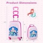 Goplus 2PC Kids Luggage, 12" & 16" Kids Carry On Luggage Set with 4 Spinner Wheels, Lightweight Rolling Spinner Suitcase for Children Toddlers Boys and Girls Travel