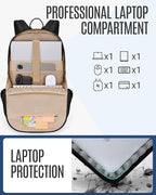 LIGHT FLIGHT Travel Laptop Backpack Women, 15.6 Inch Laptop Backpack with USB Charging Hole, Water Resistant College Bookbag, Black Computer Backpacks for Work,Light Blue