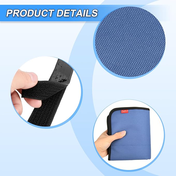 Airplane Seat Back Organizer & Storage, Airplane Tray Table Cover for Personal Items, Airline Seat Hanging Pockets Media Pouch,Reusable Travel Essentials,Fits Tablets,Cell Phone,Water Bottle (Blue)