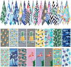 Redbaker 16 Packs 72 x 36 Inches Oversized Mixed Style Beach Towel Bulk Extra Large Pool Towels Set Microfiber Quick Dry Swim Towel Blanket for Women Men Adult Bath Travel(Fresh Colors)