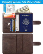 Passport Holder Cover Wallet RFID Blocking Leather Card Case Travel Accessories for Women Men (Z #Chocolate)